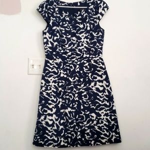 Navy & White A-lined Dress